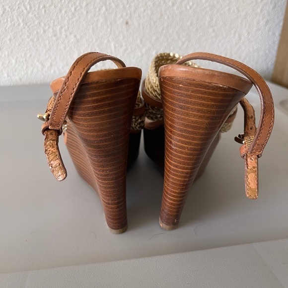 Coach Beatriz Gold Strap Platform Sandals - Picture 7 of 7